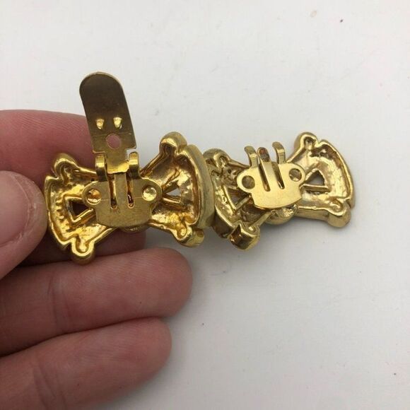 Vintage Trifari Dangle Pierced Earring and Collar Stays‎ (AS IS!) Set - Picture 6 of 7